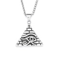 Eye of Horus Pyramid Pendant — Stainless Steel