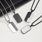 Dog Tag Pendant Necklace — Stainless Steel