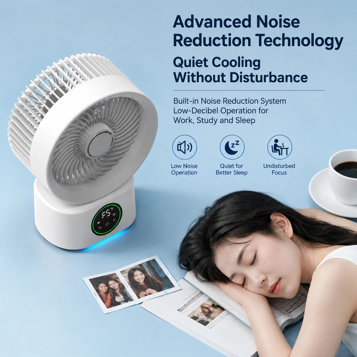 Portable Wall-Hanging Fan With Remote Control Smart Voice Rechargeable USB Household Electric Folding Fan Nightlight