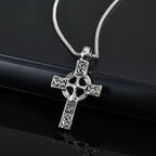 Nordic Celtic Knot Cross Necklace, Viking Metal Pendant for Men, Retro Punk Jewelry, Symbolic Gift for Boys