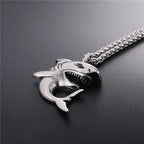 New Creative Fashionable Domineering Little Shark Pendant Necklace Punk Hip Hop Men Accessories Nightclub Jewelry