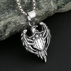Eagle Steel Pendant Double Sided Retro Army Punk