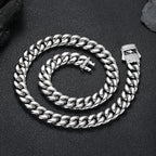 Iced Out Cuban Chain Necklace Stainless Steel 12MM