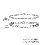 Layered Cross Stainless Steel Bracelet