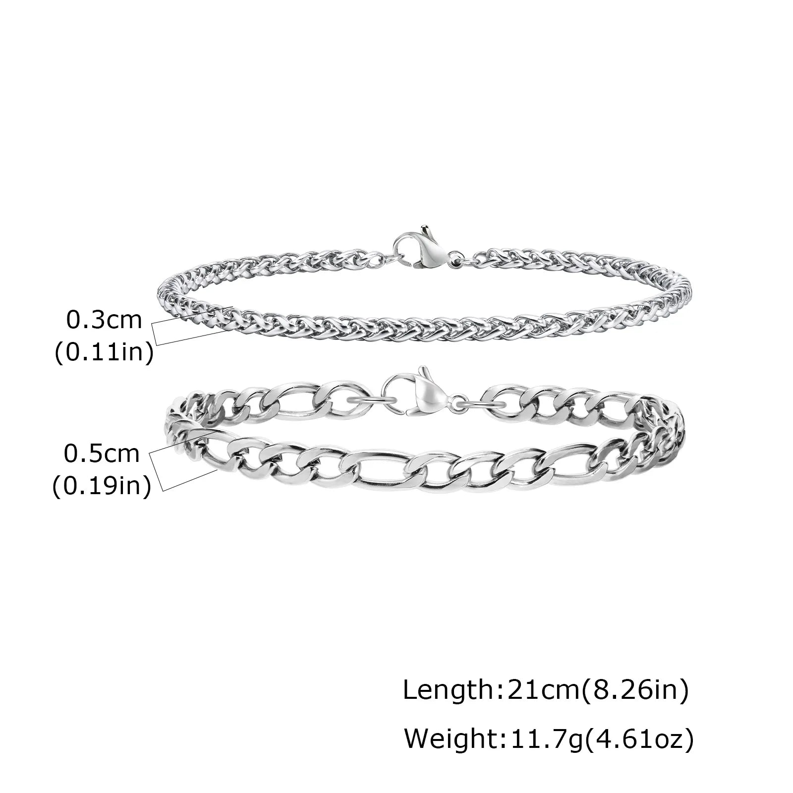 2/3pcs Stainless Steel Cross Cuban Bracelets for Men Waterproof Non Fading Twist Chain Bracelet Simple Fashion Jewelry