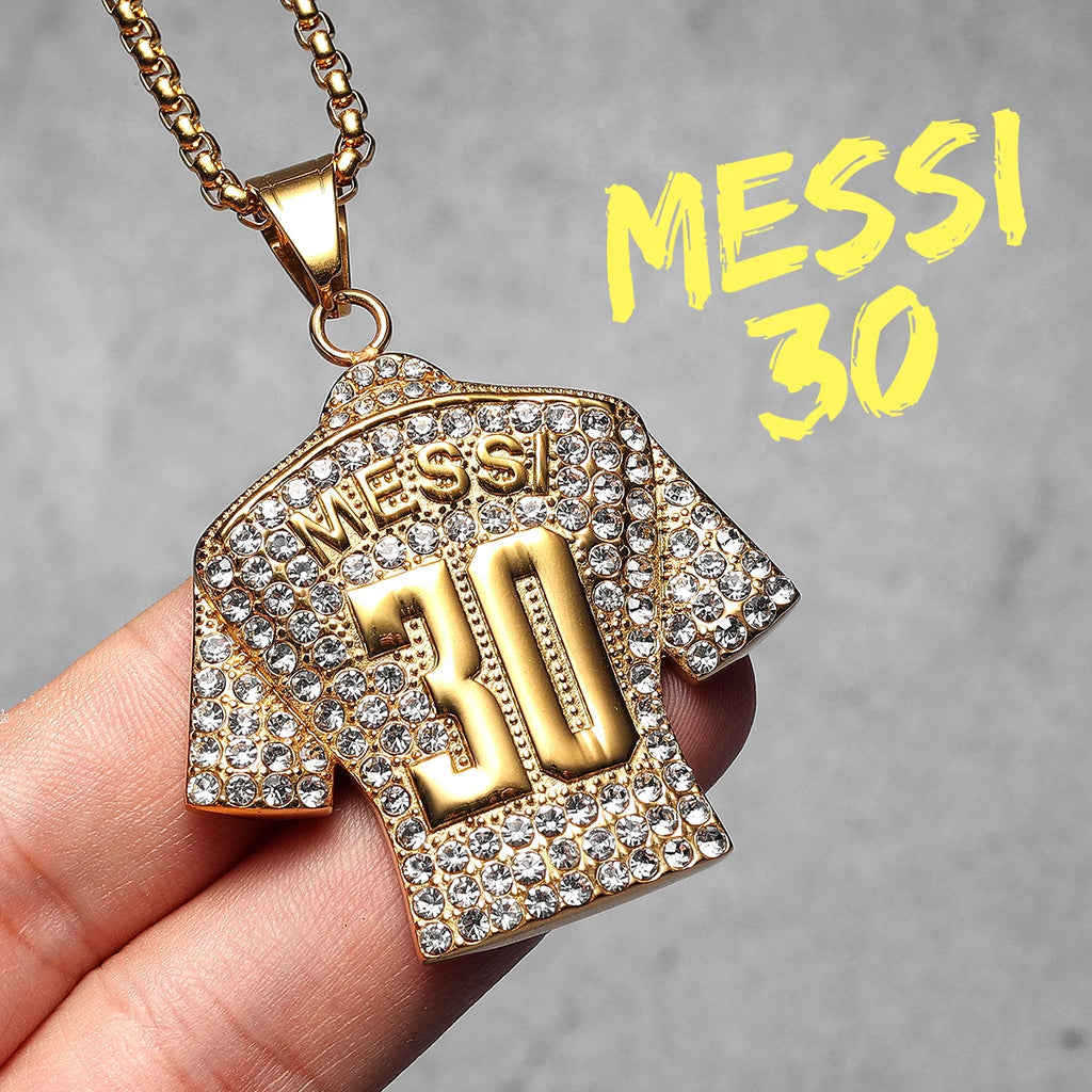 Football Jersey Pendant Necklace — Stainless Steel