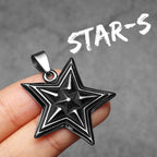 Star Pentagram Pendant Necklace Stainless Steel