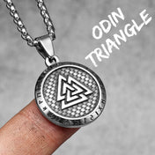 Viking Rune Odin Pendant Necklace — Stainless Steel