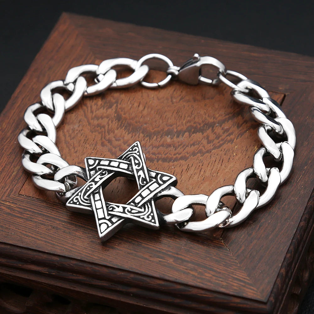 Star of David Chain Bracelet — Stainless