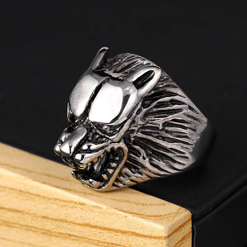 Vintage Viking Shield Ring — Stainless Steel