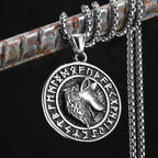 Viking Wolf Stainless Steel Pendant Necklace