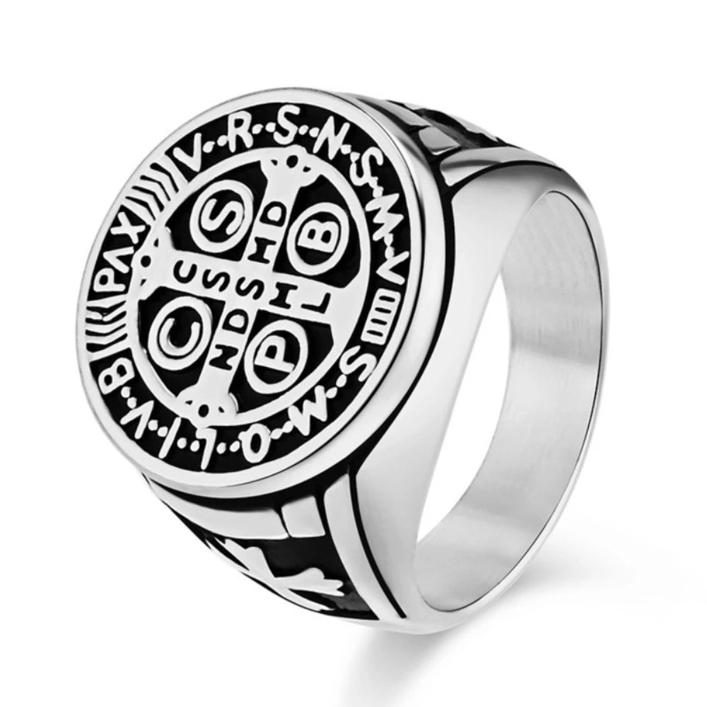 Geometric Black Glue Masonic AG Rings Stainless Steel Men Personalized Fashion Ring Charm Jewelry