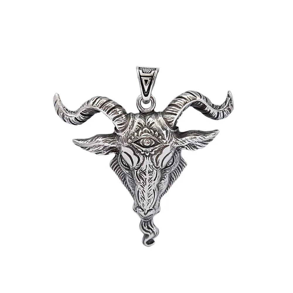 Baphomet Goat Head Pendant Necklace — Stainless Steel