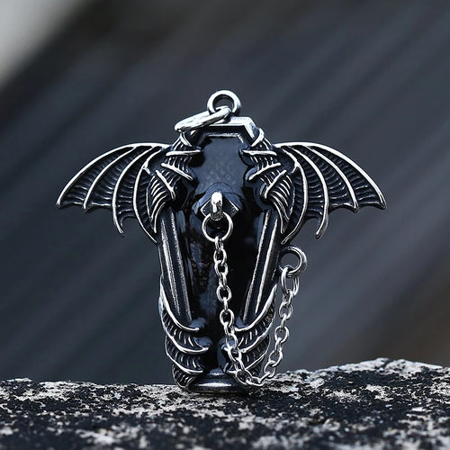 Gothic Bat Stainless Steel Pendant Necklace