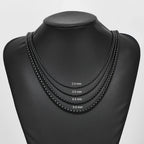 Black Box Curb Chain Necklace — Stainless Steel