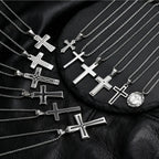 Minimal Cross Pendant — Silver Stainless