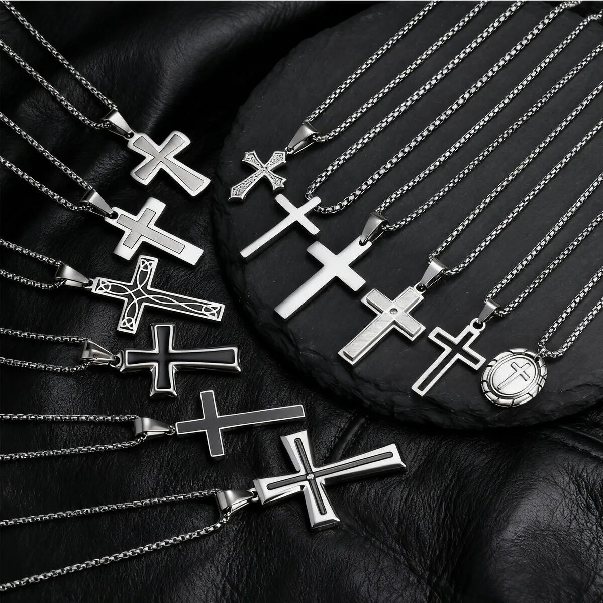 Minimal Cross Pendant — Silver Stainless