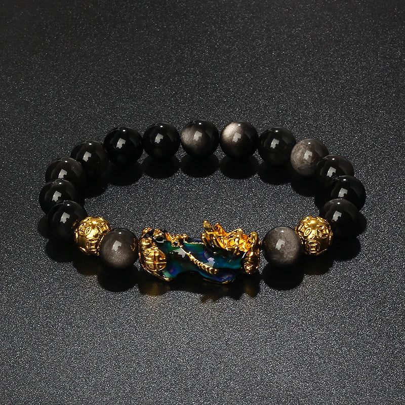 Color-Changing Natural Stone Pi Xiu Beaded Bracelet