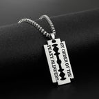 2021 New Fashion Street Hip-Hop Rock Jewerly Men Women Stainless Steel Flame Quenched Razor Blade Pendant Necklaces Punk Jewelry