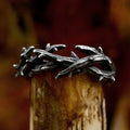 Jesus Crown Thorns Black Ring Vintage 316L Olive