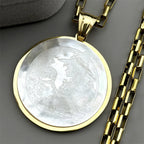 Moon Gold Pendant Natural Shell Witch Ball Spell