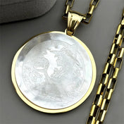 Moon Gold Pendant Natural Shell Witch Ball Spell
