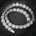 Iced Out Cuban Tennis Chain Necklace 13mm — Two-Tone Square CZ