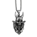 Viking Horned Skull Pendant Necklace — Nordic