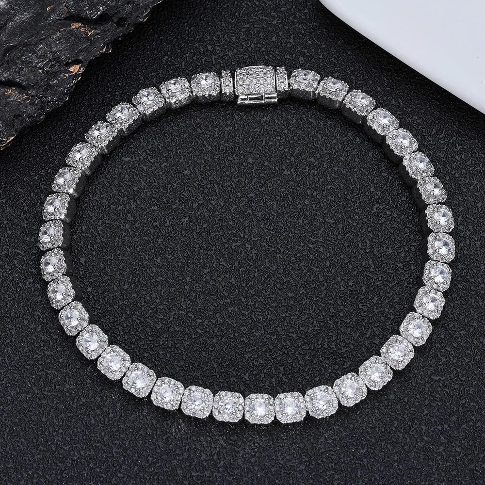 Tennis Chain Necklace Stainless Steel 5MM Cluster