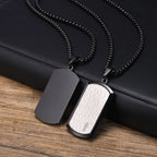 Dog Tag Pendant Necklace — Stainless Steel