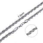Hot Selling 2/3/4/5/6mm 316L Rope Chain Necklace Stainless Steel Never Fade Waterproof Choker Men Women Gold Color