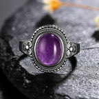 Sterling Silver 925 Vintage Rings Oval 8X10mm Rings Black Onyx Natural Fine Jewelry For Men Women Rhodochrosite Rings