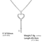My Shape Saint Benedict Key Necklace for Women Men St. Benedict Key Shape Medal Pendants Chain Stainless Steel Religious Jewelry