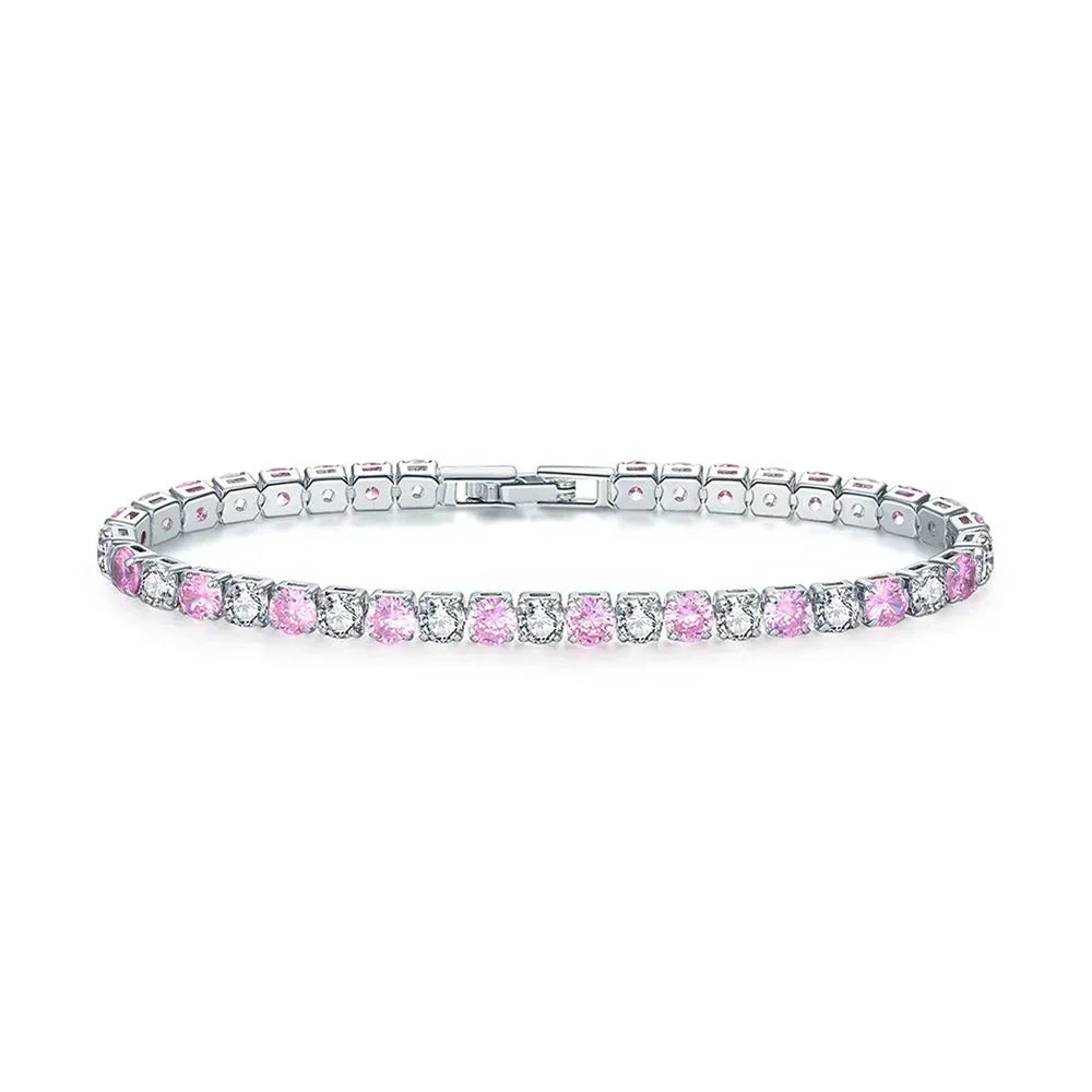 2026 New Hiphop Tennis Bracelets for Men Women Luxury Iced Out 4mm Zircon Crystal Gold Color Hand Chain Hippie Jewelry Gift