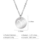 Kkjoy Stainless Steel Star Zodiac Sign Necklaces 12 Constellation Choker Pendants Necklace Aries Libra Leo Collier Birthday Gift