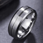 Fashion 8mm Silver Color Stainless Steel Rings For Men Women Never Fade Wedding Engagement Men Rings Party Jewelry Accessories