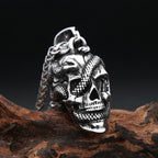 Skull Snake Pendant Necklace — Stainless Steel