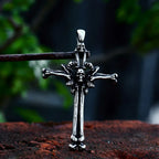 BEIER Punk Rock Fashion Cross Charm Vintage Skull head pendant Chain Fashion jewelry for man women Best Lover gift BP8-479