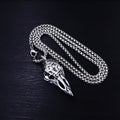 Nordic Crow Skull Pendant Necklace, Retro Animal Jewelry for Men, Lucky Amulet Gift, Viking Style