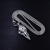 Nordic Crow Skull Pendant Necklace — Stainless Steel