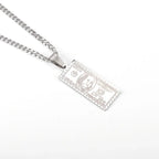Men\'s Hip Hop Iced Out Dollar Sign Money Pendant Necklace Men\'s Punk Rap Rock Party Jewelry