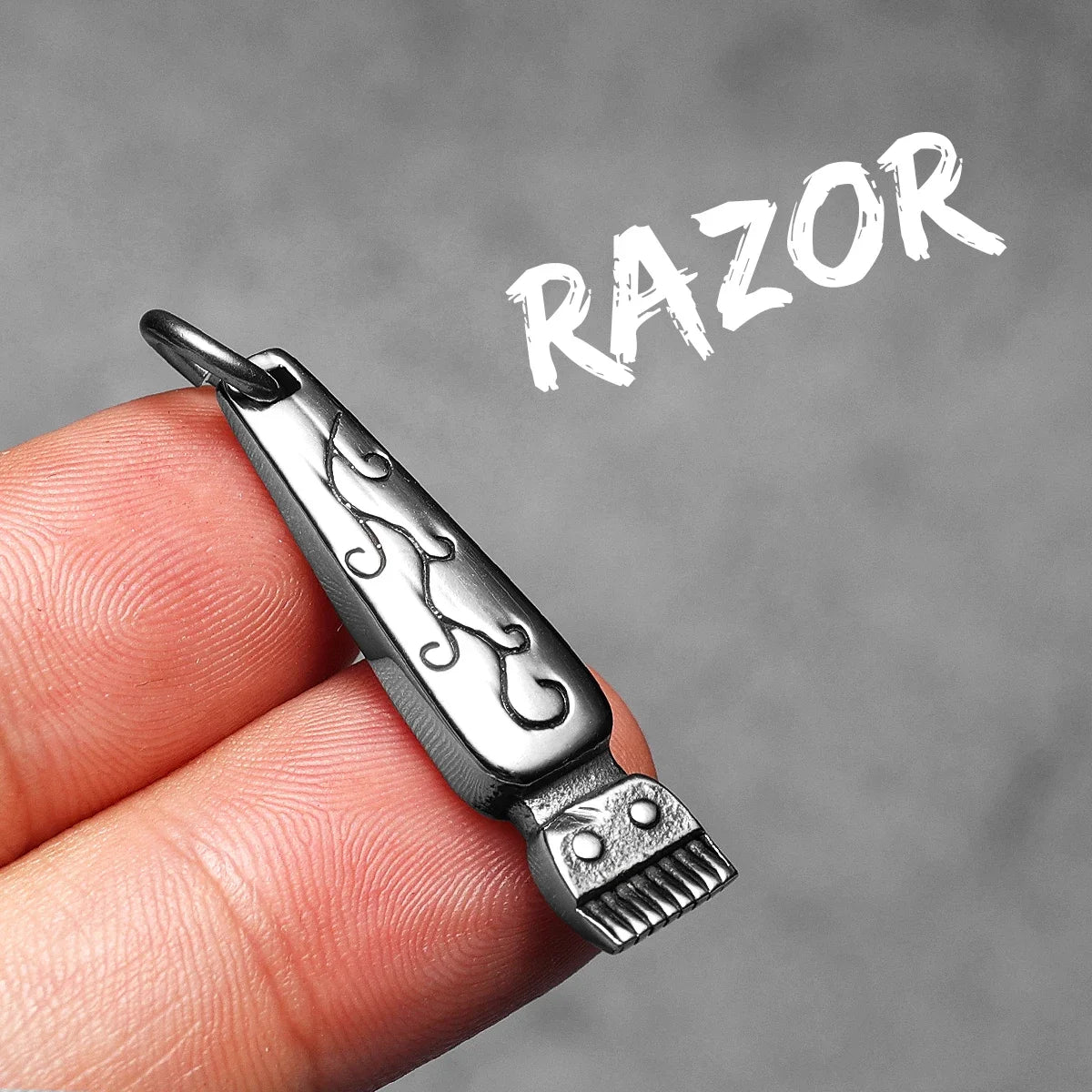 Barber Shaver Pendant Necklace Stainless Steel