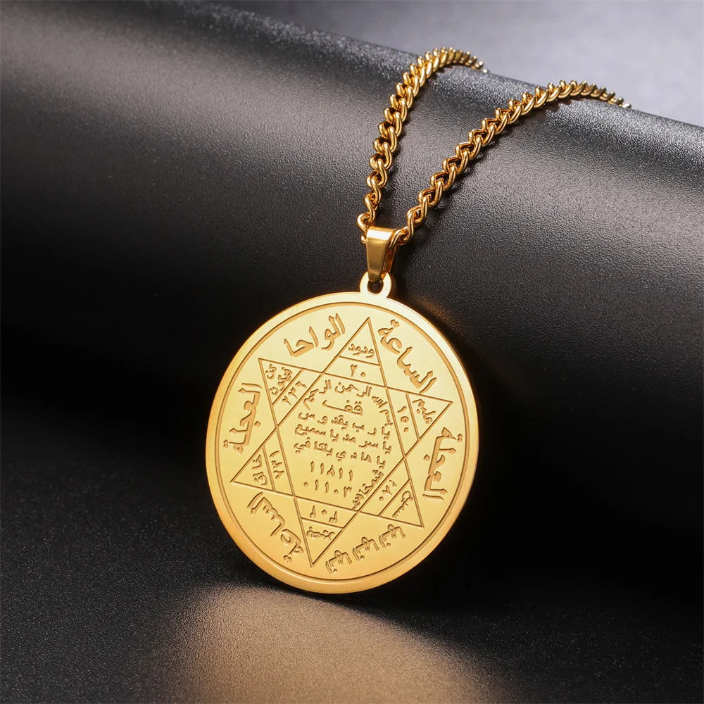 Solomon Seal Hexagram Star Pendant Necklace — Stainless Steel