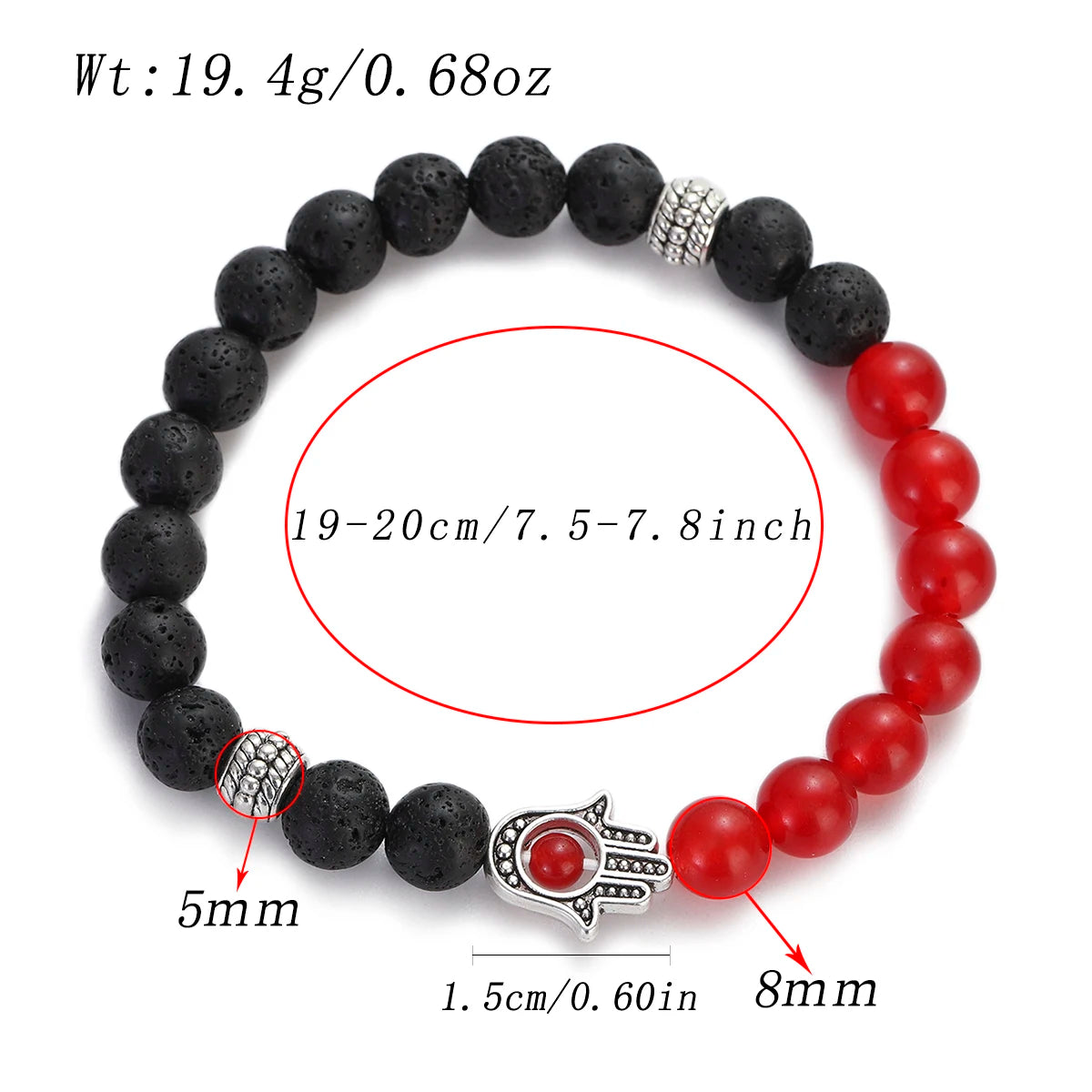 Tiger Eye Lava Bead Chakra Bracelet