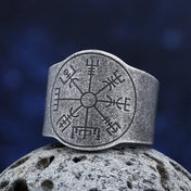 2024 New 316L Stainless Steel Viking Runes Odin Compass Ring For Man Women Party Gift Fashion Jewelry