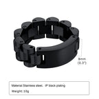 Watch Band Shaped Chain Link Ring 8mm — Stainless Steel