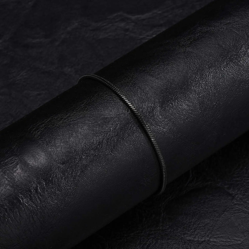 Vnox Men's Simple Square Snake Chain Bracelet Stainless Steel Three-Color Casual Wristband Cool Fashion Accessory