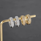 Women's Fashion Shiny Crystal Full Filled Hoop Earrings Micro Zirconia Copper Tiny Huggies Female Trendy Earring