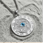 Ancient Egyptian Eye of Horus & Evil Eye Stainless Steel Necklace, 3 Colors Optional | Retro Mystic Symbol Pendant