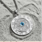 Ancient Egyptian Eye of Horus & Evil Eye Stainless Steel Necklace, 3 Colors Optional | Retro Mystic Symbol Pendant